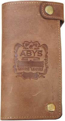 

ABYS Men Tan Genuine Leather Money Clip(20 Card Slots)
