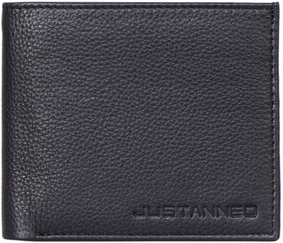 

Justanned Men Black Genuine Leather Wallet(6 Card Slots)