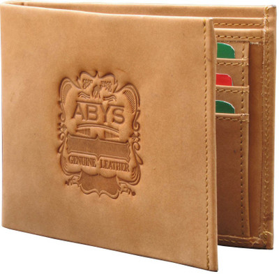 

ABYS Men Tan Genuine Leather Wallet(8 Card Slots)