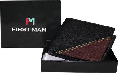 

First Man Men Black Genuine Leather Wallet(3 Card Slots)