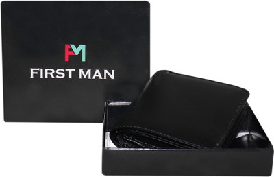 

First Man Men Black Genuine Leather Wallet(3 Card Slots)