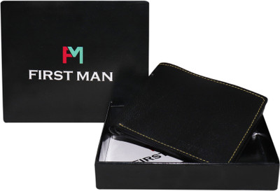 

First Man Men Black Genuine Leather Wallet(3 Card Slots)