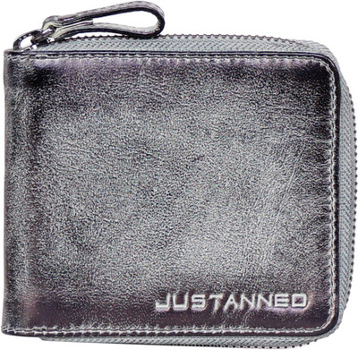 

Justanned Men Grey Genuine Leather Wallet(3 Card Slots)