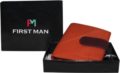

First Man Men Brown Genuine Leather Wallet(3 Card Slots), Tan