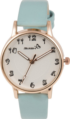 3Wish 3WW-1202_HRT Analog White Dial and Blue Strap Watch - For Women