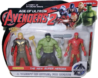 

ClueSteps Justice Avengers Super Heroes 3 in 1 Action Figure Set - Thor, Hulk, Iron Man (Multicolor)(Multicolor)
