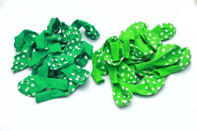 shopely Printed (light green &dark green) colour Polka Dot Balloons -pack of 50 Balloon(Multicolor, Pack of 50)