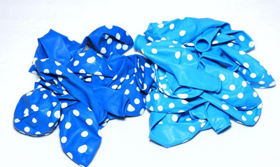 

zeonely mart Printed (dark blue & light blue) colour Polka Dot Balloons -pack of 50 Balloon(Multicolor, Pack of 50)
