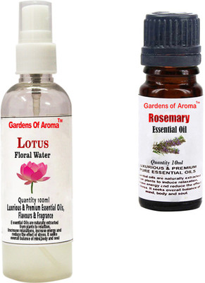 

Gardens Of Aroma Lotus Floral Water And Rosemary Essential Oil(110 ml)