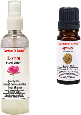 

Gardens Of Aroma Lotus Floral Water And Ajwain Essential Oil(110 ml)