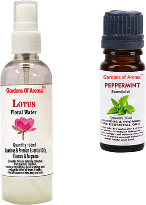 Gardens Of Aroma Lotus Floral Water And Peppermint Essential Oil(110 ml)