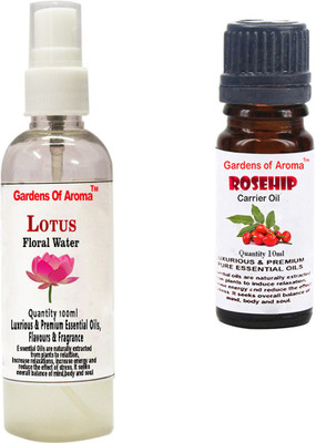 

Gardens Of Aroma Lotus Floral Water And Rosehip Essential Oil(110 ml)