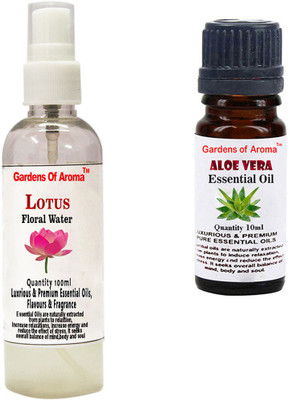 

Gardens Of Aroma Lotus Floral WaterAnd Aloe vera Essential Oil(110 ml)