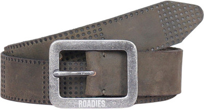 

Roadies Men Casual Green Genuine Leather Belt, Olive