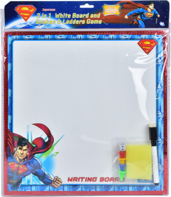 

Supeman 2 in 1 Writing Board & Snakes & Ladders Board Game