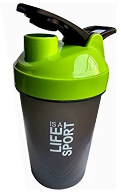 

CSU Gym Shaker and Sipper - Life Is A Sport - With Protein Mixer Ball Inside (500ml) (Light Green) 500 ml Shaker(Pack of 1, Black)