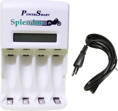 Power Smart PS-346 With 2800 mAh x 4 AA 1100 mAh x 4 AAA Ni-MH Ready To Use Cell  Camera Battery Charger(White)