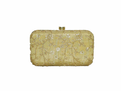 

DIVYA INDIA Party Gold Clutch