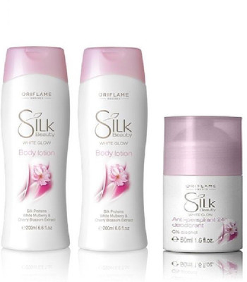 

Oriflame Sweden Oriflame Silk Beauty Body lotion (set of 2) and a roll on(Set of 3)