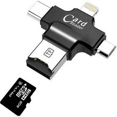 

Blendia 4 in 1 multi Micro SD Card Reader with Type C USB Connector OTG HUB Adapter, TF Flash Memory Card Readers Combo Set