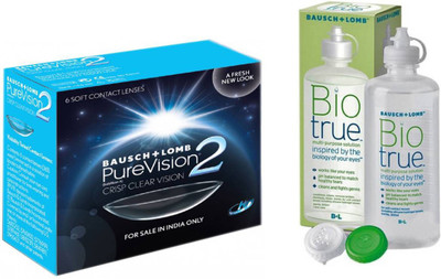 

Bausch & Lomb PureVision2-HD With Biotrue 120ml multi-purpose solution Monthly(-3.5, Contact Lenses, Pack of 6)