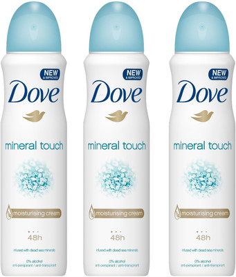 

Dove MINERAL TOUCH 3 Body Spray - For Men & Women(150 ml, Pack of 3)
