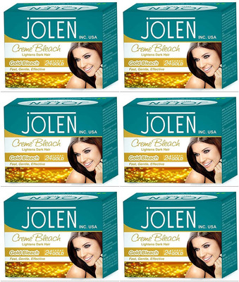

Jolen gold cream bleach set of 6 (18g) with 6 face pack(20g)(108 g)