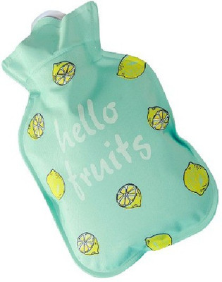 

Jadebin Cute Child Winter Cartoon Mini Cute Hot Water Bottle Water Bag Hot Hand Treasure Non-electrical 1 L Hot Water Bag(Green Lemon)