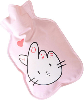Jadebin Cute Child Winter Cartoon Mini Cute Hot Water Bottle Water Bag Hot Hand Treasure Non-electrical 1 L Hot Water Bag(Pink Finger Heart)