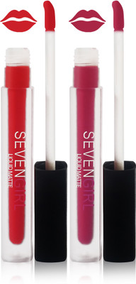 

Seven matte liquid lipstick fashion set of 2 color(orange d pink)