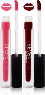 

Seven matte liquid lipstick fashion set of 2 color(naked maroon princes pink)