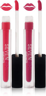 

Seven matte liquid lipstick fashion set of 2 color(pink galory pink)