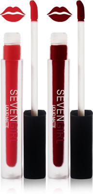 

Seven matte liquid lipstick fashion set of 2 color(naked maroon orange)