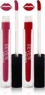 

Seven matte liquid lipstick fashion set of 2 color(red d pink)