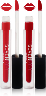 

Seven matte liquid lipstick fashion set of 2 color(red orange)