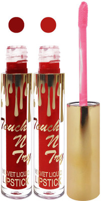 

Femina09 cosmetics makeup velvet matte liquid lipstick enriched with vitamin E fashion color combo set of 2(maroon red, 10 ml)