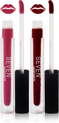 

Seven matte liquid lipstick fashion set of 2 color(naked maroon d pink)