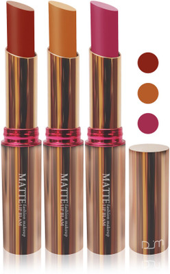 

Femina09 velvet matte lady blam Enriched with Vitamin E lipstick women fashion color cosmetics makeup combo set of 3 color(brown magenta yellow brown)