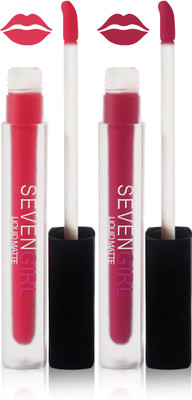 

Seven matte liquid lipstick fashion set of 2 color(galory pink d pink)