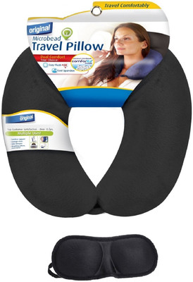 

Royalkart Ultra Premium MicroBeads Travel Neck Pillow - For Car, Bus, Train & flight Neck Pillow & Eye Shade(Black)