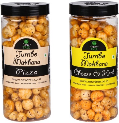 

New Tree Jumbo Makhana Pizza,Jumbo Makhana Cheese & Herb Combo OF 2 [ Total Weight : - 180gm ] Assorted Nuts(180 g, Plastic Bottle)