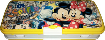 

SKI XYLO Mickey & Mice Art Plastic Pencil Box(Set of 1, Yellow, White)