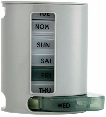 

Tradeaiza 7 7 Day Compartments Tablet Holder Pill Box (Multicolor) Pill Box(Silver)