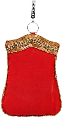 

Bagaholics Ethnic Saree Clutch Sequin and Bead work Mobile Pouch Waist Clip Ladies Purse Gift For Women Mobile Pouch(Red)