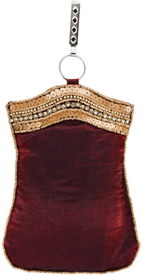 

Bagaholics Ethnic Saree Clutch Sequin and Bead work Mobile Pouch Waist Clip Ladies Purse Gift For Women Mobile Pouch(Maroon)