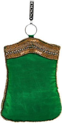 

Bagaholics Ethnic Saree Clutch Sequin and Bead work Mobile Pouch Waist Clip Ladies Purse Gift For Women Mobile Pouch(Green)