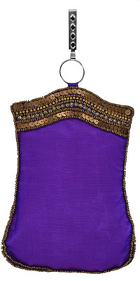 

Bagaholics Ethnic Saree Clutch Sequin and Bead work Mobile Pouch Waist Clip Ladies Purse Gift For Women Mobile Pouch(Purple)