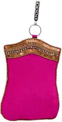 

Bagaholics Ethnic Saree Clutch Sequin and Bead work Mobile Pouch Waist Clip Ladies Purse Gift For Women Mobile Pouch(Pink)