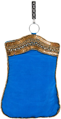 

Bagaholics Ethnic Saree Clutch Sequin and Bead work Mobile Pouch Waist Clip Ladies Purse Gift For Women Mobile Pouch(Blue)