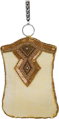 

Bagaholics Ethnic Saree Clutch Sequin and Bead work Mobile Pouch Waist Clip Ladies Purse Gift For Women Mobile Pouch(Gold)